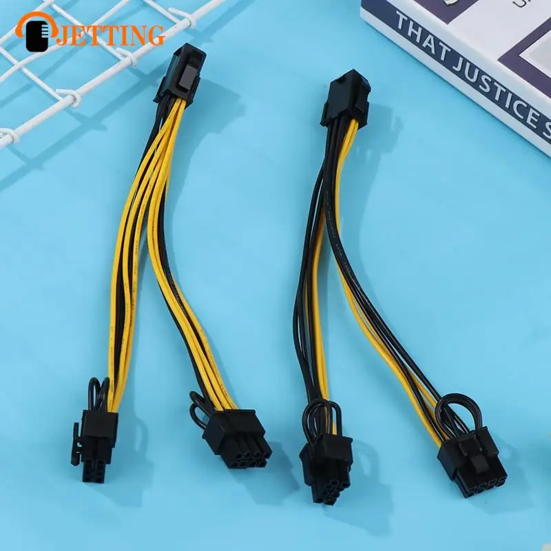 6-Pin PCI Express To 2 X PCIE 8 (6+2) Pin Dual 8 Pin Motherboard Graphics PCI GPU VGA Splitter Hub Power Cable Cord