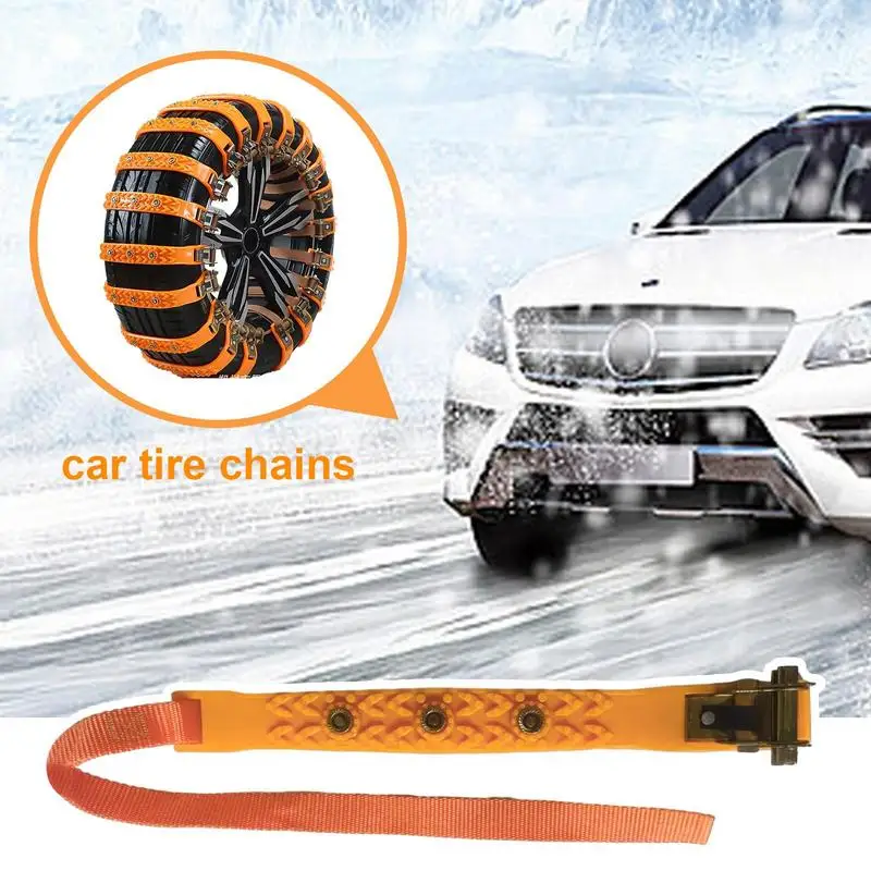 Tire Chains For Cars Rugged Tire Snow Chains With UniversalAdaptation No Shaking Snow Chains For Long-Term Use For Snowy Grounds