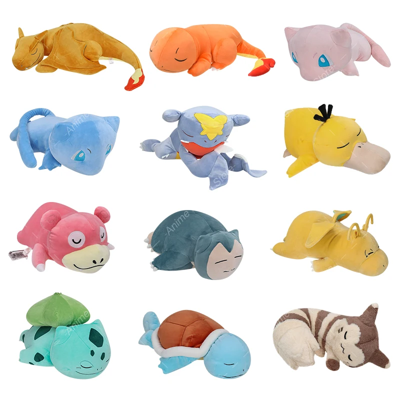 Kawaii Pokemon Charizard Mew Garchomp Psyduck Slowpoke Dragonite Bulbasaur Squirtle Sleep Pillow Soft Stuffed Animal Toys