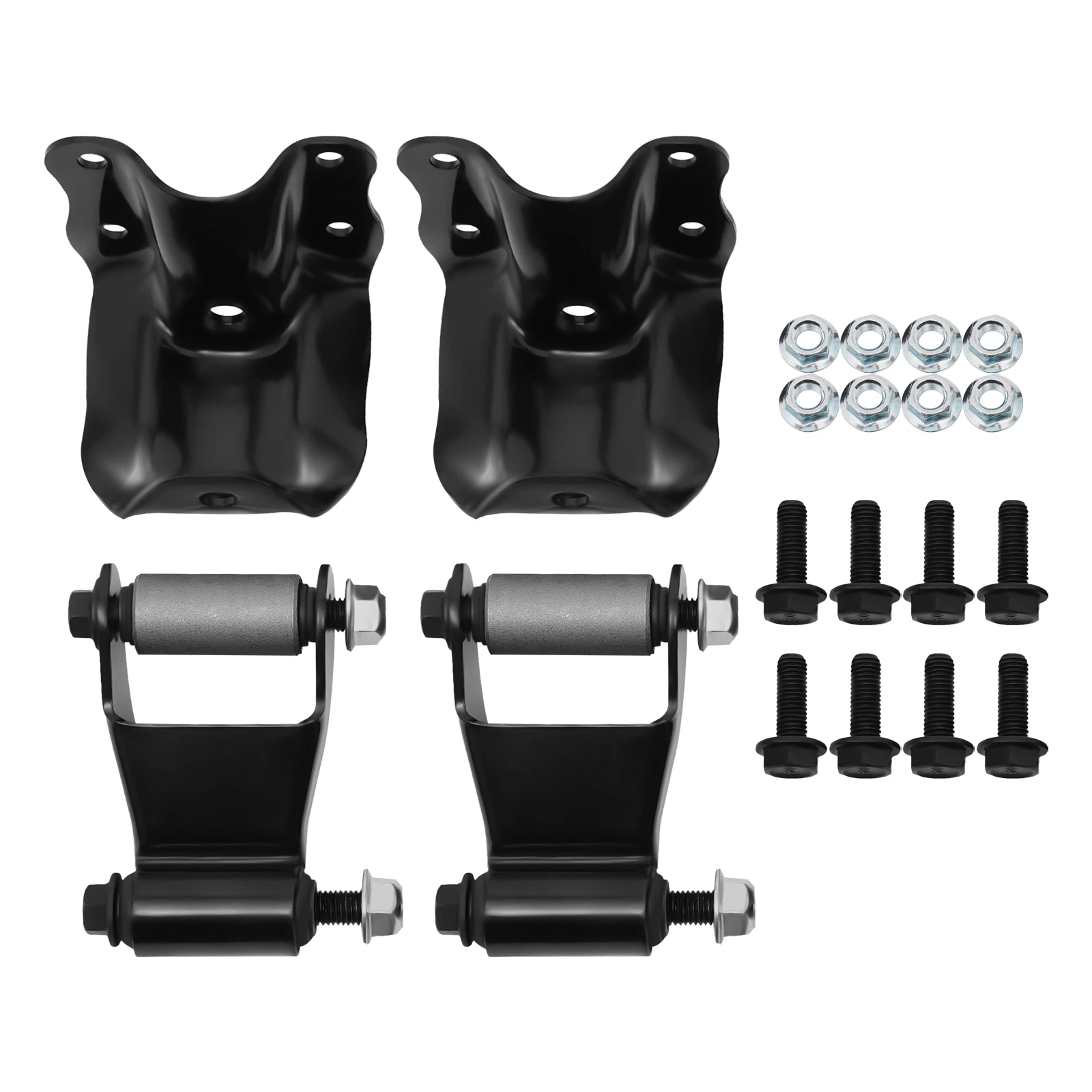 

Rear Leaf Spring Release Holder Pair Repair Kit Hanger Shackle Bracket&Mounting Bolts+Locking Nuts Kit For Ford Bronco F150 4WD