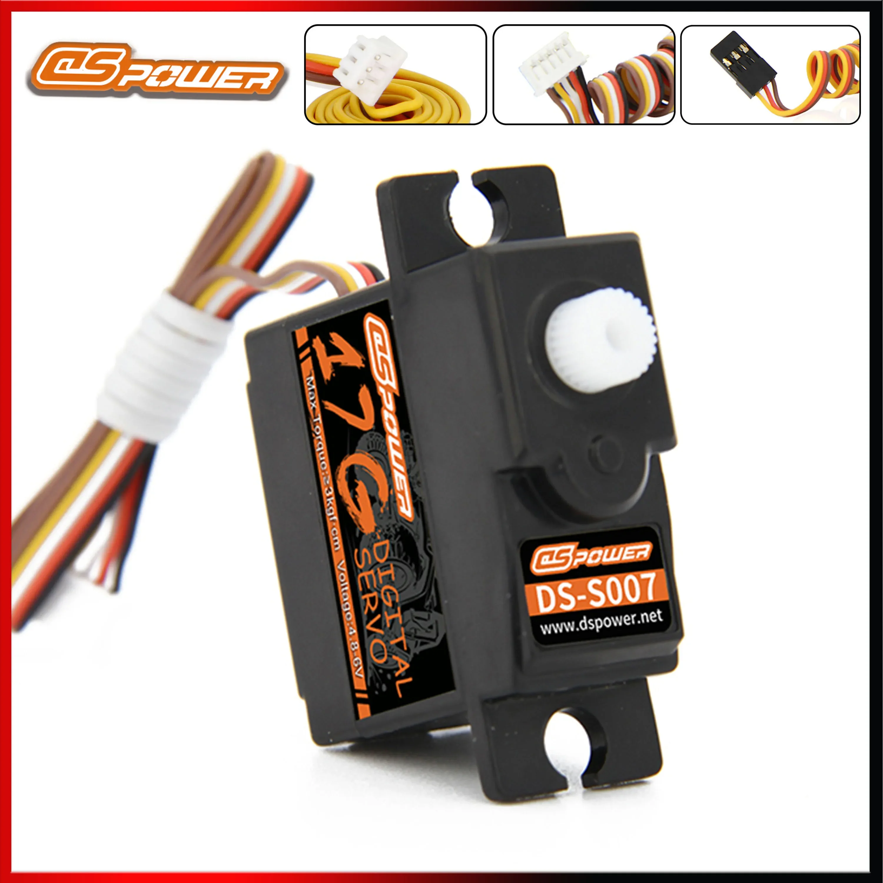 

DSPOWER 17g Mini Digital Servo Motor for 1/18 1/16 1/14 Micro RC Car HYPER GO Wltoys 144001 MN99S MN82 Duct Plane Boat Robot Toy