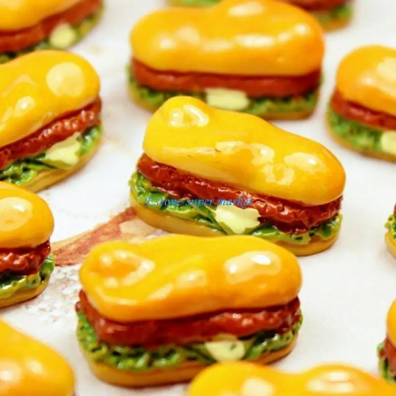 090B Mini Modelo Cheeseburger Kitchen Fake Réplica Criança para Play House adereços