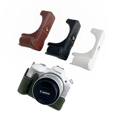 R50 PU Leather Half Bottom Case Bag Body Base Protector for Canon EOS R50 Camera Protective Sleeve Base Battery Opening Cover