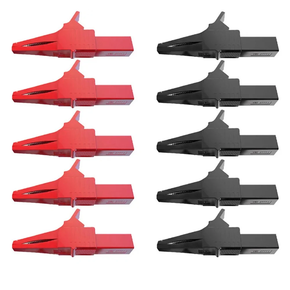 

4mm Banana Socket Crocodile Clip Nickel Plating Oxidation Resistant P2003 PA 10PCS 32A/1000V 5 Red 5 Black New