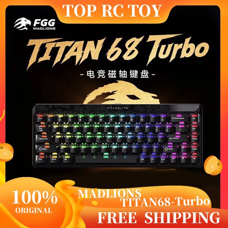 

MADLIONS TITAN68 Turbo Esports Magnetic Axis Keyboard 68Keys Wired Carbon Fiber RGB Rt0.001mm Gaming Specific Keyboard Valorant