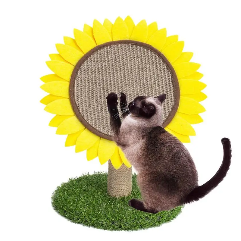 

Sunflower Cat Scratching Post Cute Kitten Scratch Board Small Cat Sisal Covered Scratcher Flower Cat Tree Furniture Interactive