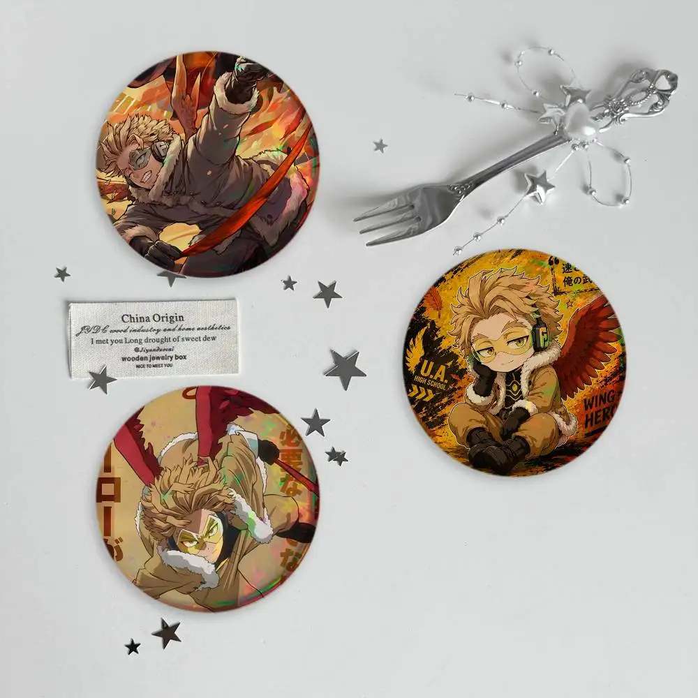 B-BNHA Hawks M-MHA Brooches Cartoon Badge Pins Backpack Hat Accessories Friend Gift