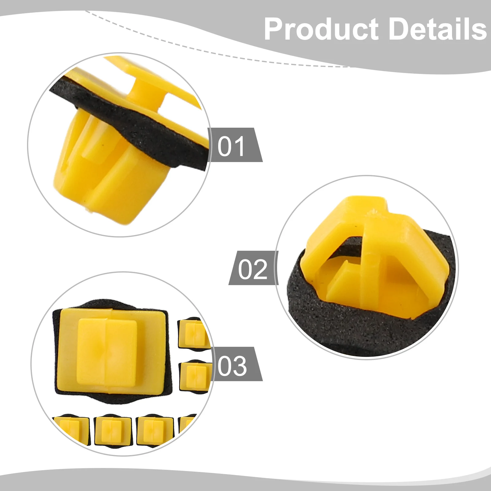 

Perfectly Compatible Pack of 25 Yellow Exterior Sill & Body Side Moulding Retainer Clips for Hyundai OE# 8775835000