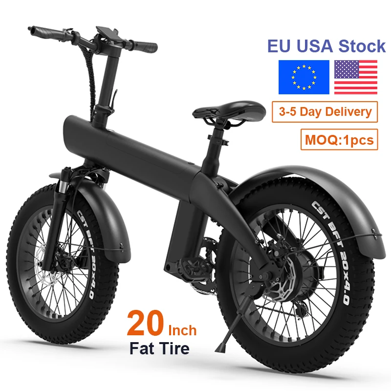 2023 Original Design Q3 20inch 750w 48v 13ah Electric Fatbike Mountain Bike Full Suspension Electronic Bike Bicycle Eu Usa Stock