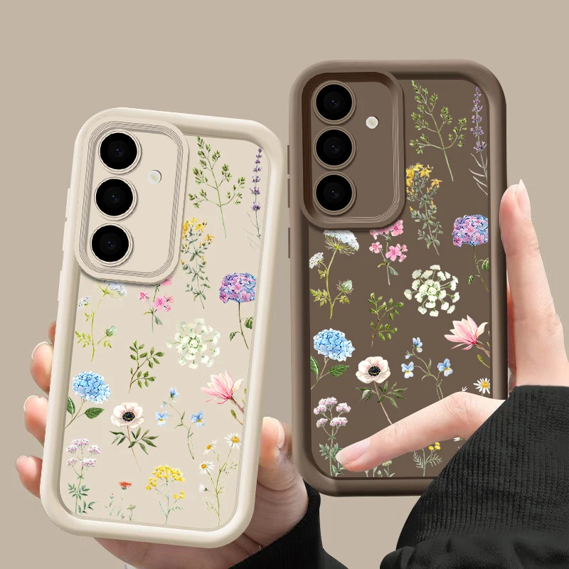 Etui na telefon z kwiatowym wzorem do Samsung Galaxy S25 FE S25 Edge S26 S24 S23 S22 Ultra A57 A37 A17 A56 A55 A54 A15 A16 5G, miękka obudowa
