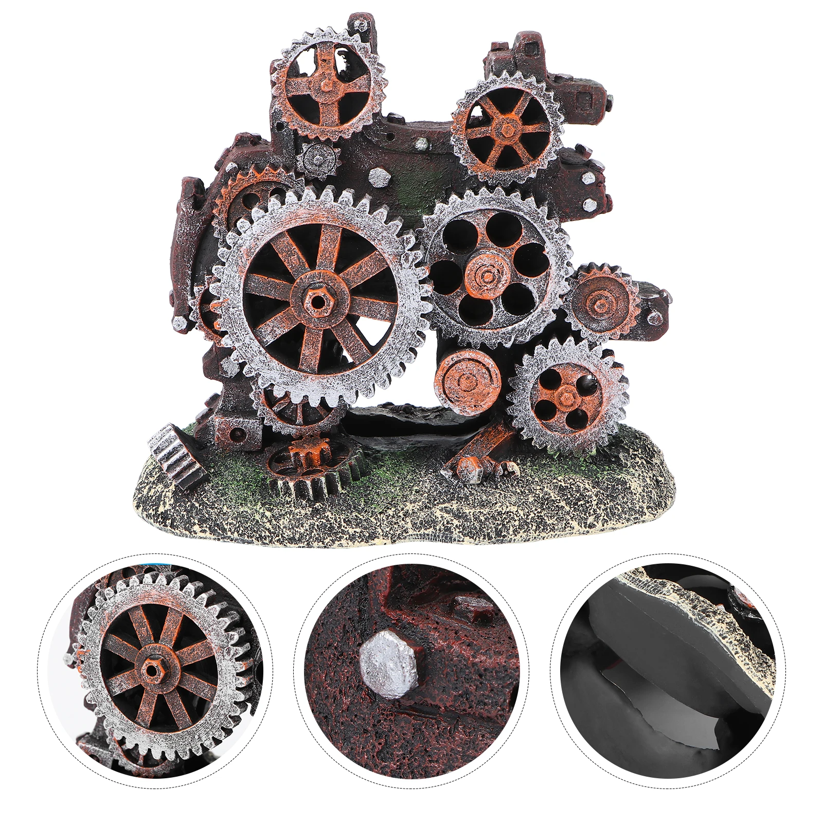 

1Pcs Gear Car Transformer Decoration Aquarium Resin Ornament for Fish Tank Freshwater Saltwater Pets Habitat Landscape Design