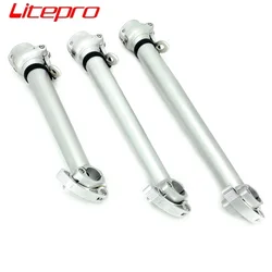 Litepro Silver Right Folding Stem 290mm 350mm 400mm Aluminum Alloy Bay412 K3 K3plus Folding Bike Stem 25.4mm Handlebar