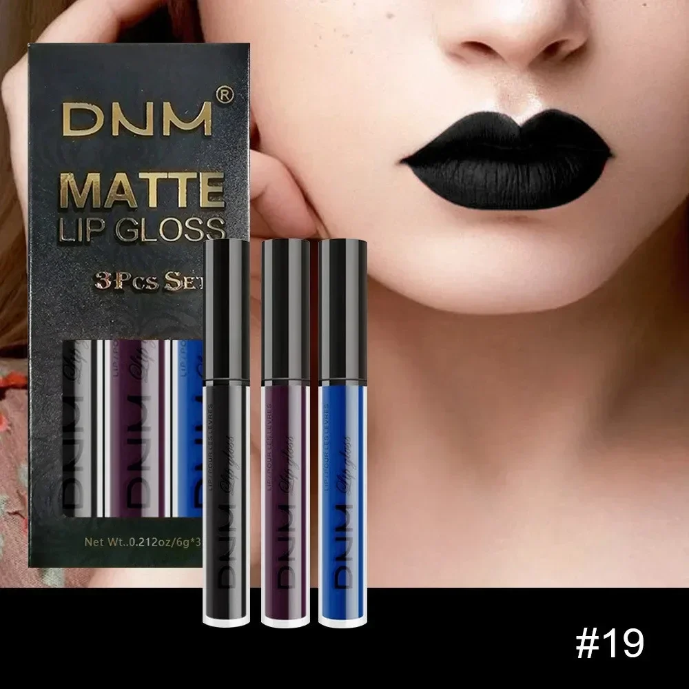 3 colori/set Matte Velvet Lip Gloss tazza antiaderente impermeabile rossetto liquido a lunga durata cosmetici mantenere 24 ore di trucco alla moda