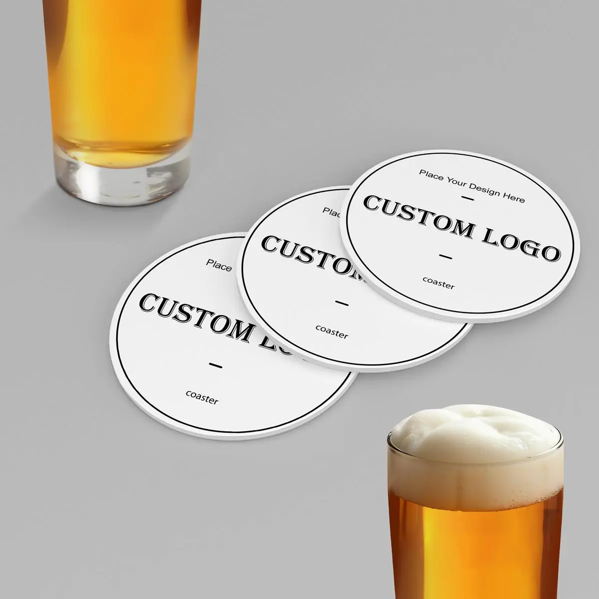 Posavasos de silicona de goma de cerveza de PVC absorbentes, taza redonda suave y barata, personalizada, venta al por mayor