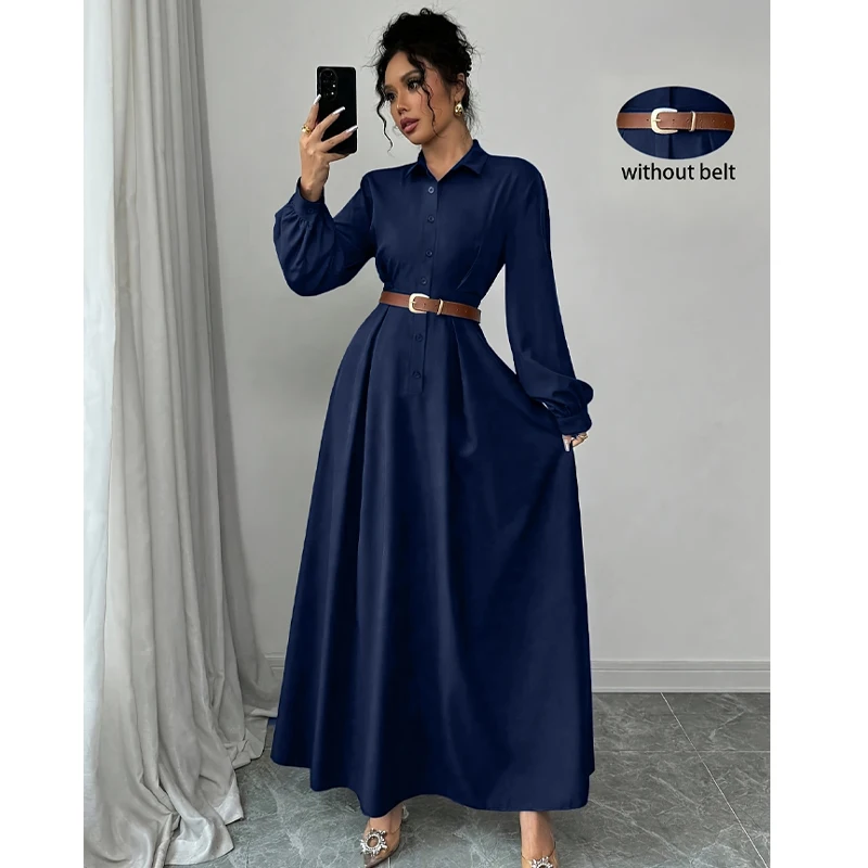 FFF.DUO herbst temperament Französisch Laterne Hülse Ballkleid Lange Kleider Elegante frauen einfarbig Hohe Elastische Taille Maxi Kleid