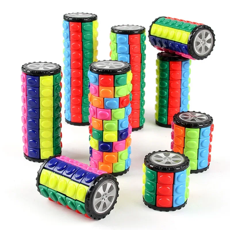 3d cubo mágico torre quebra-cabeça velocidade cubo roda rotativa cubo de milho brinquedos cilíndricos para crianças presentes educativos jogos em casa brinquedos