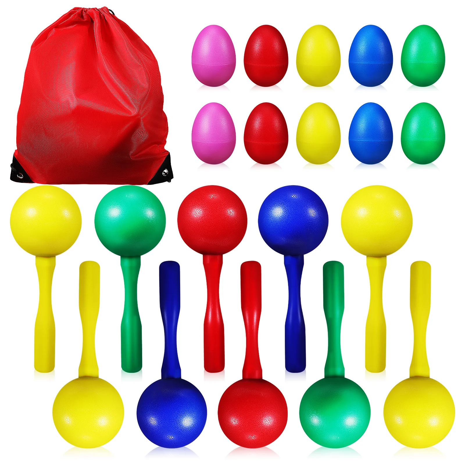 

20Pcs Colorful Egg Maracas Egg Plastic Maracas Set Kids Toys Musical Instruments Children Percussion Play