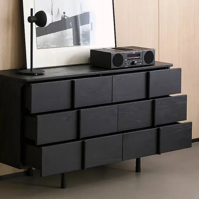 Wabi Sansan – armoire à Six seaux en bois massif de frêne, armoire de rangement japonaise, casier d'entrée, armoire à bord noir Antique moyen