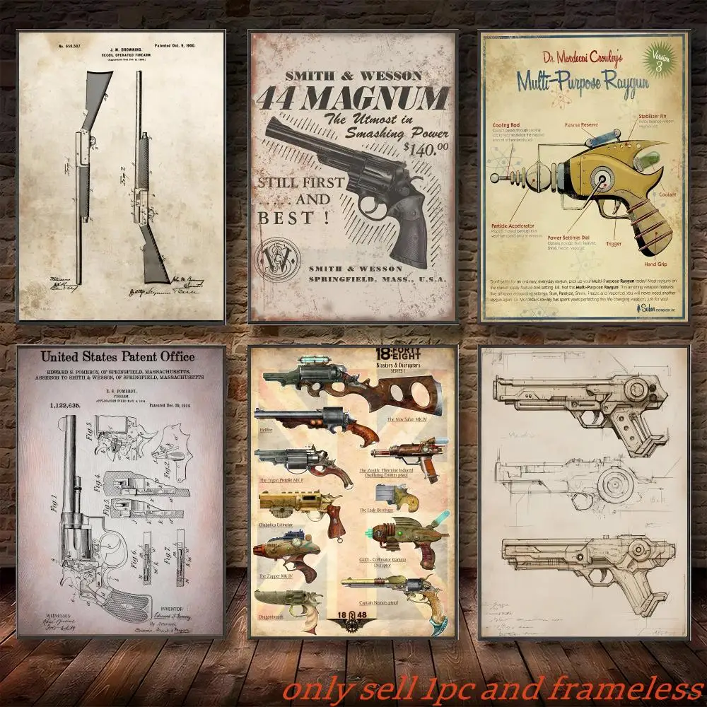 Classical CSGO Gun Display Store Poster Self-adhesive Painting with prints Home bedroom living room decoration