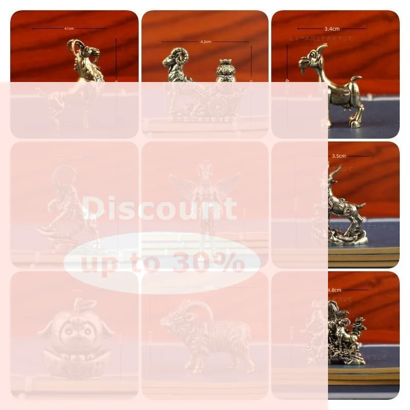 [2027 Zodiac Sheep Lucky Brass Ornament Polished Handmade Goat Figurine Statue for New Year Gift Office Table Home Decor]