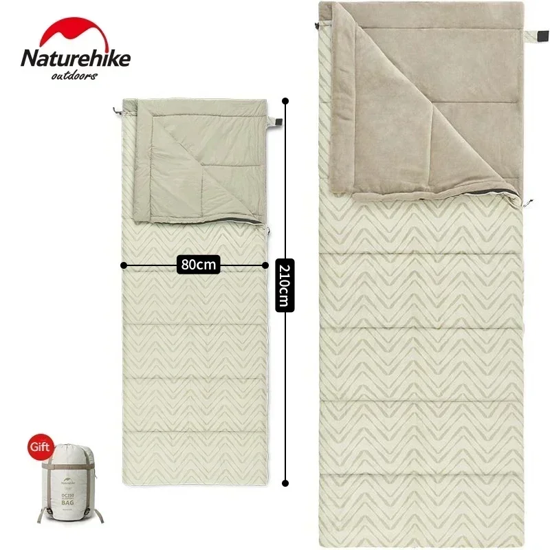 Naturehike Ultralight Spring Envelope Sleeping Bag Outdoor Camping Anti-bacterial Machine Washable Sleeping Bag 210x80cm 8~18℃