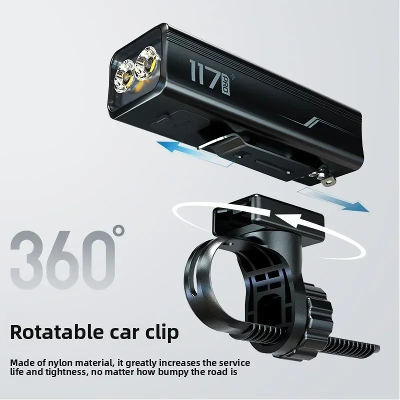 High-Lumen Bike Light, USB Rechargeable Bicycle Headlight with Rainproof Design for Night Cycling