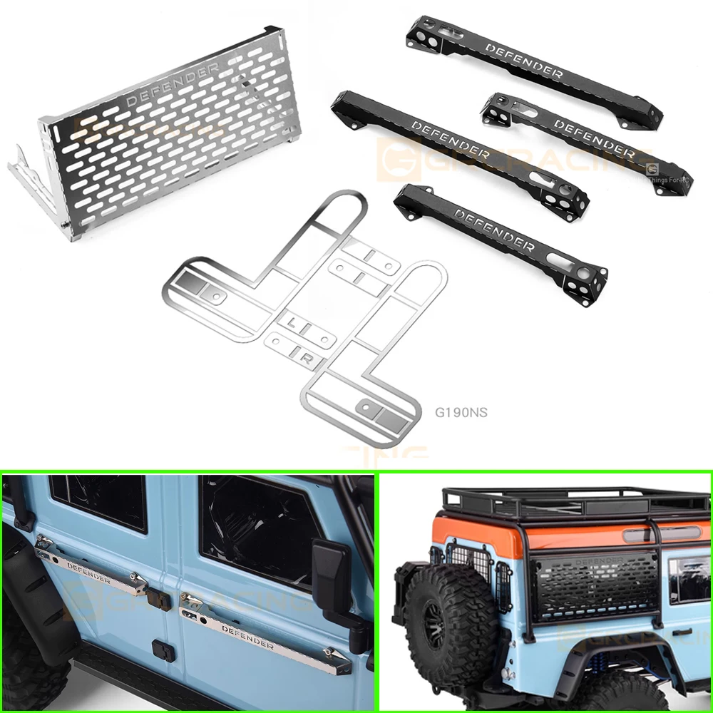 Metal Side Window Folding Table/tail Lampshade/door Handle Accessories for 1/8 RC Crawler Car Traxxas H8H Defender Upgrade Parts