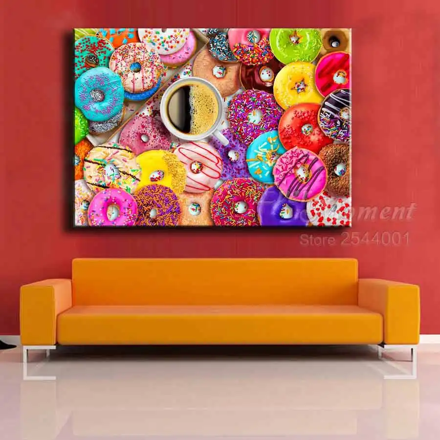 Ever Moment 5D DIY Diamond Painting Donut Coffee Diamond Mosaic Full Square Drills Artwork Home Decoration ASF1232