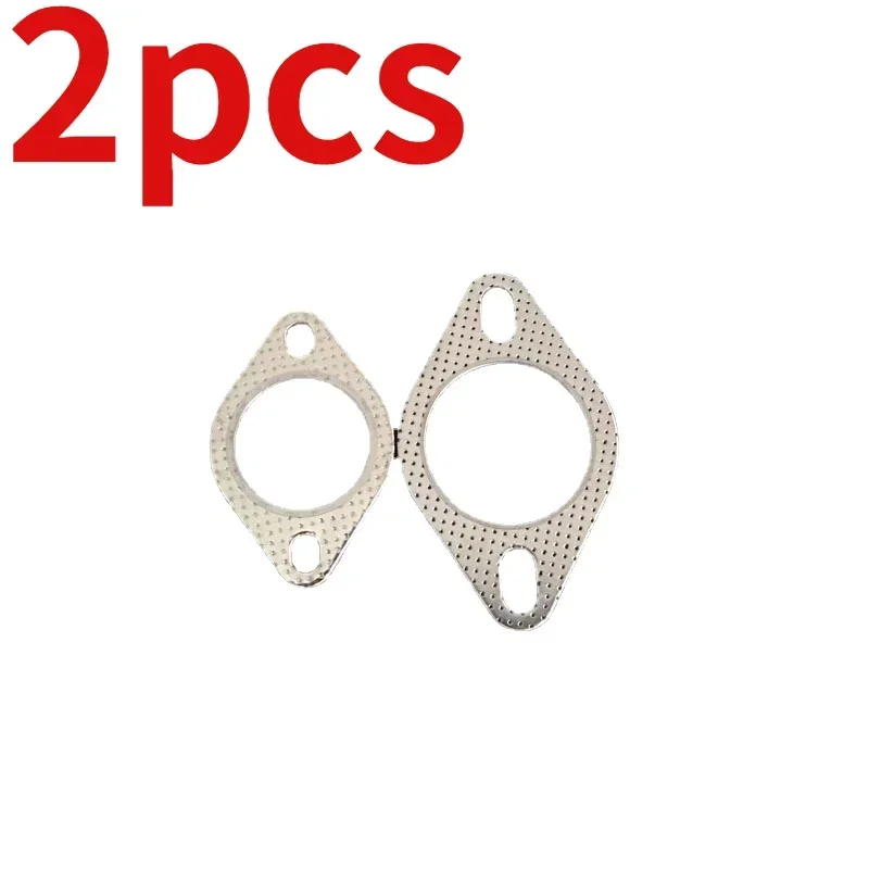 2pcs for Automobile Exhaust Pipe Gasket Flange Interface Gasket Aluminum Plated Gasket Extension Screw Hole Position