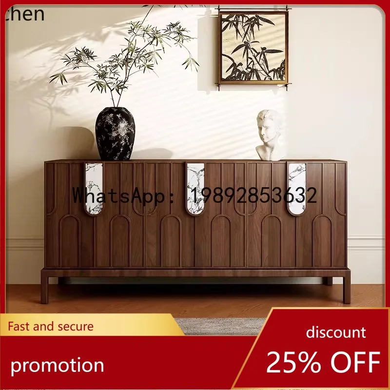 

YFY Vintage Style Solid Wood Entryway Cabinet Living Room Retro Storage Cabinet Modern Villa Wall-Mounted Sideboard