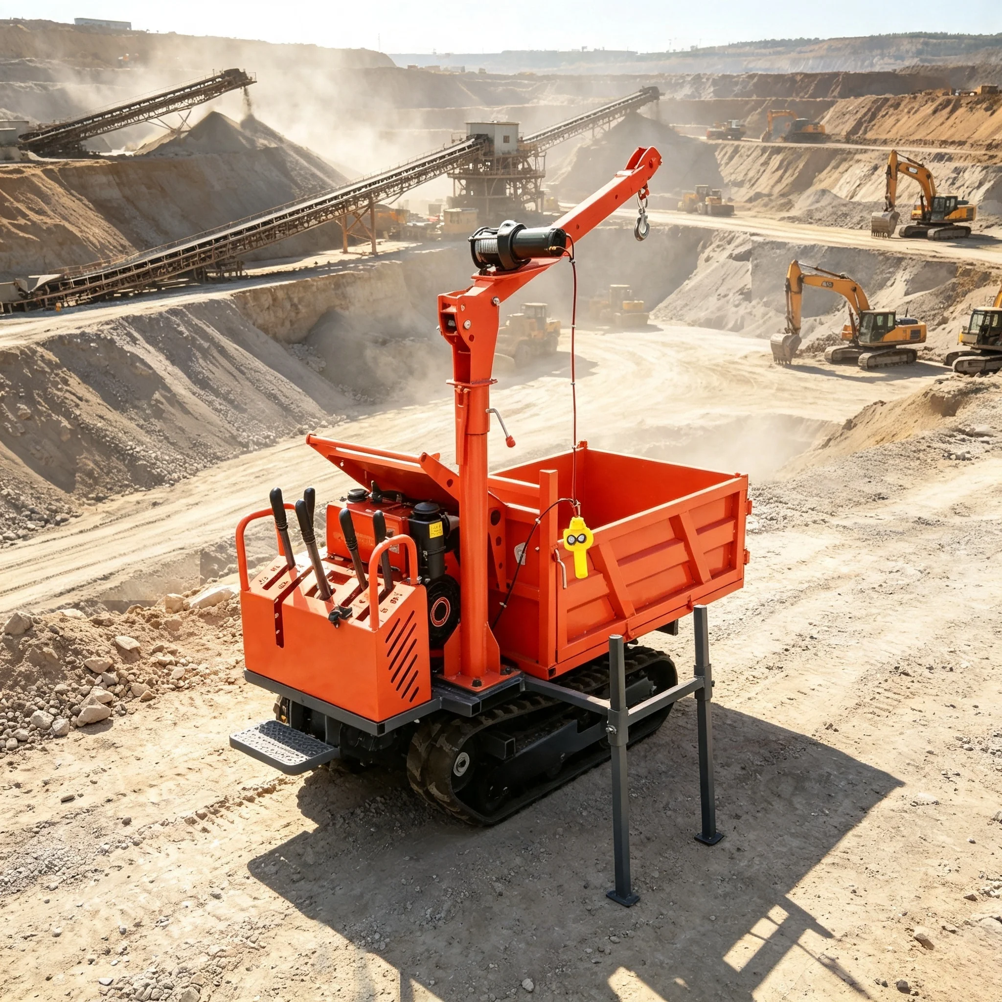 1 Ton  Crawler Loader Hydraulic Dump Truck with Pump & Gear High Load Moment for Farm/Orchard/Paddy Field CE Approved