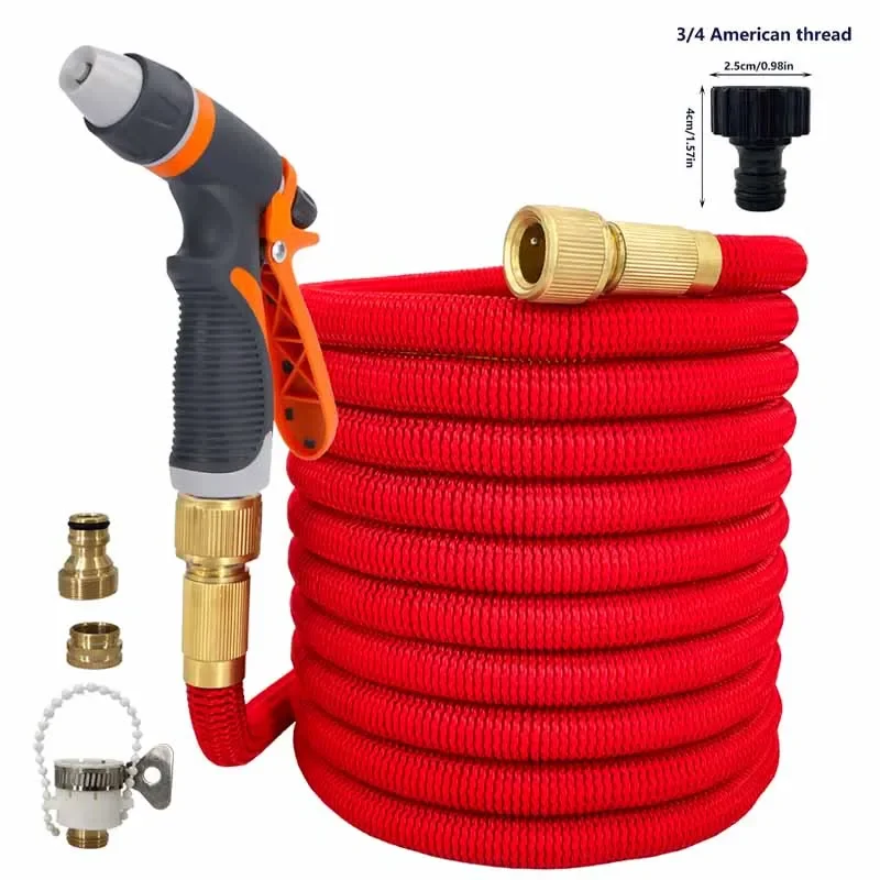Расширяемый Гибкий Садовый Шланг 25-125 Футов С Водяным Пистолетом, Многофункциональный Разъем Для Автомойки, Антиабразивные Расширяемый Гибкий Садовый Шланг 25-125 Футов С Водяным Пистолетом, Многофункциональный Разъем Для Автомойки, Антиабразивные