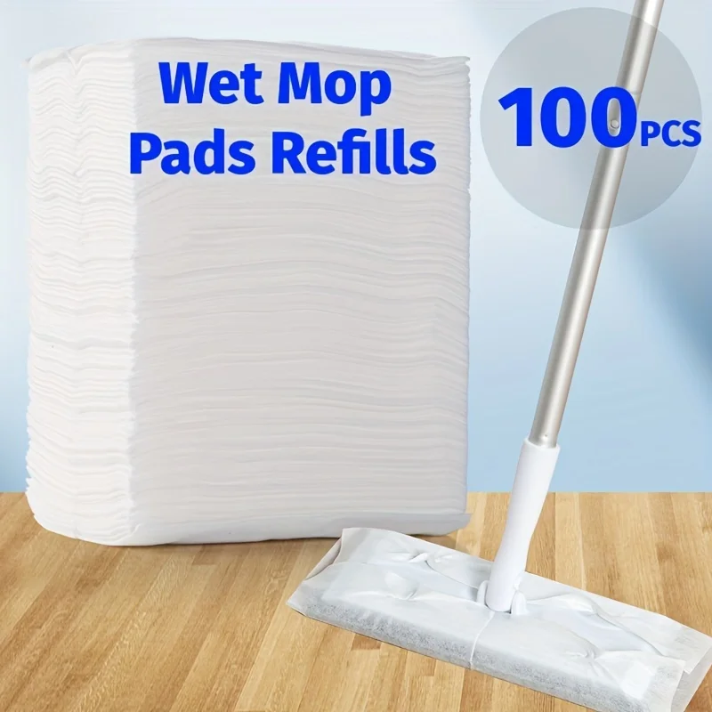 

100Pcs Household Dust Removal Cloth Electrostatic Mop Pad Disposable Floor Cleaner Dust Removal Paper Dry Wet Dust Mop Wash Free