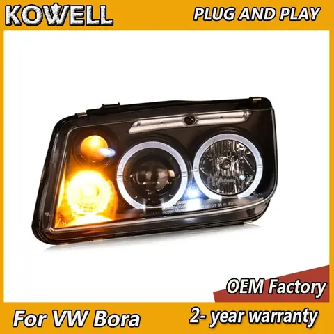 KOWELL Car Styling for VW Bora Headlights 1999-2005 Bora Head Light DRL Turn Signal Low High Beam Projector Lens