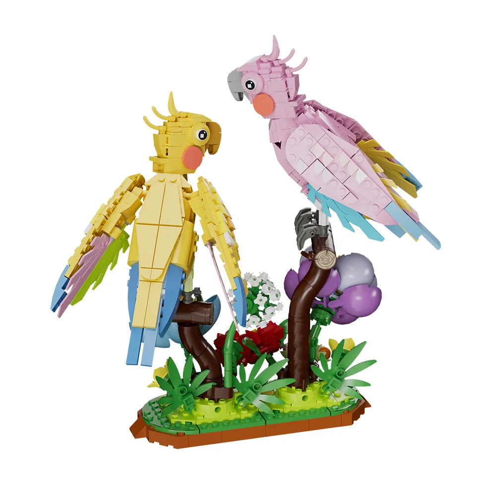 669 PCS Lovers Parrot Building Blocks With Box Display Kreatywne ozdoby do domu Prezenty, prezenty walentynkowe, prezent na rocznicę miłości
