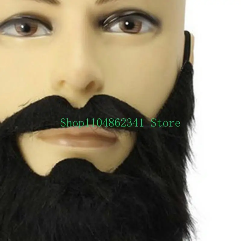 Fausse barbe d'halloween, fausses moustaches amusantes, accessoires de déguisement pour cheveux du visage avec corde élastique réglable