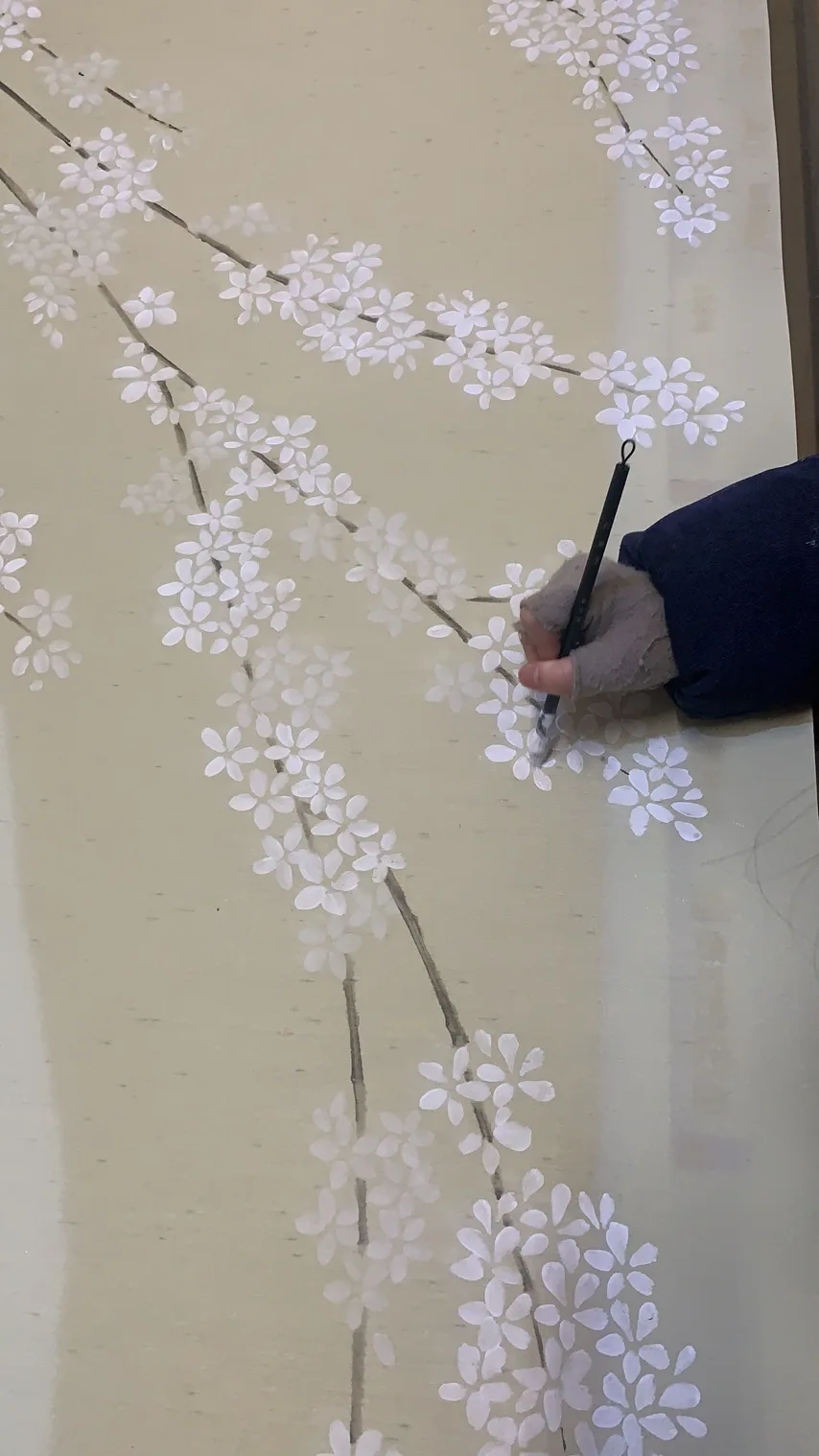 Imagem -04 - Papel de Parede de Seda Artificial Pintados à Mão para Quarto Estar Estudo Sala de Jantar Sofá Parede da Tevê Multicolor Flores