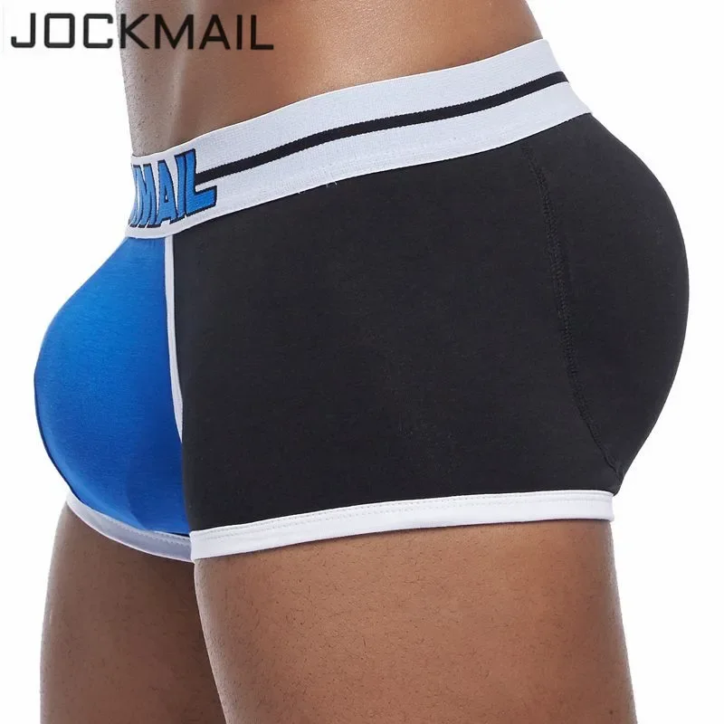 Men Trunks Built-in Fake Butt Hip Lifter Enhancer Shorts Boxer Briefs Padded Underwear Shapewear Underpants Cotton Breathable