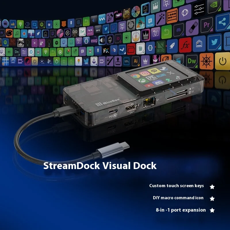 

DK0108-D Visual Stream Deck LCD Button 12 Keys Live Content Creation Controller Custom Button For Windows/Macos/Android/Ios