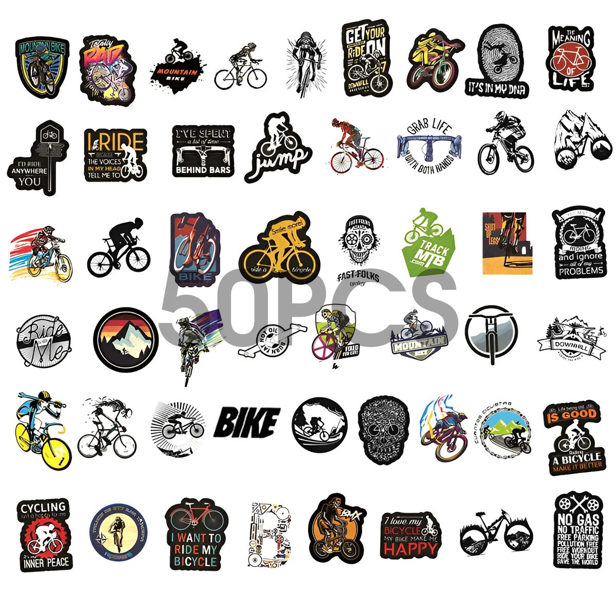 AliExpress 50pcs Mountain Bike Stickers Waterproof Outdoor Mtb Bicycle Stickers Cool For Diy Laptop Pc Mobile