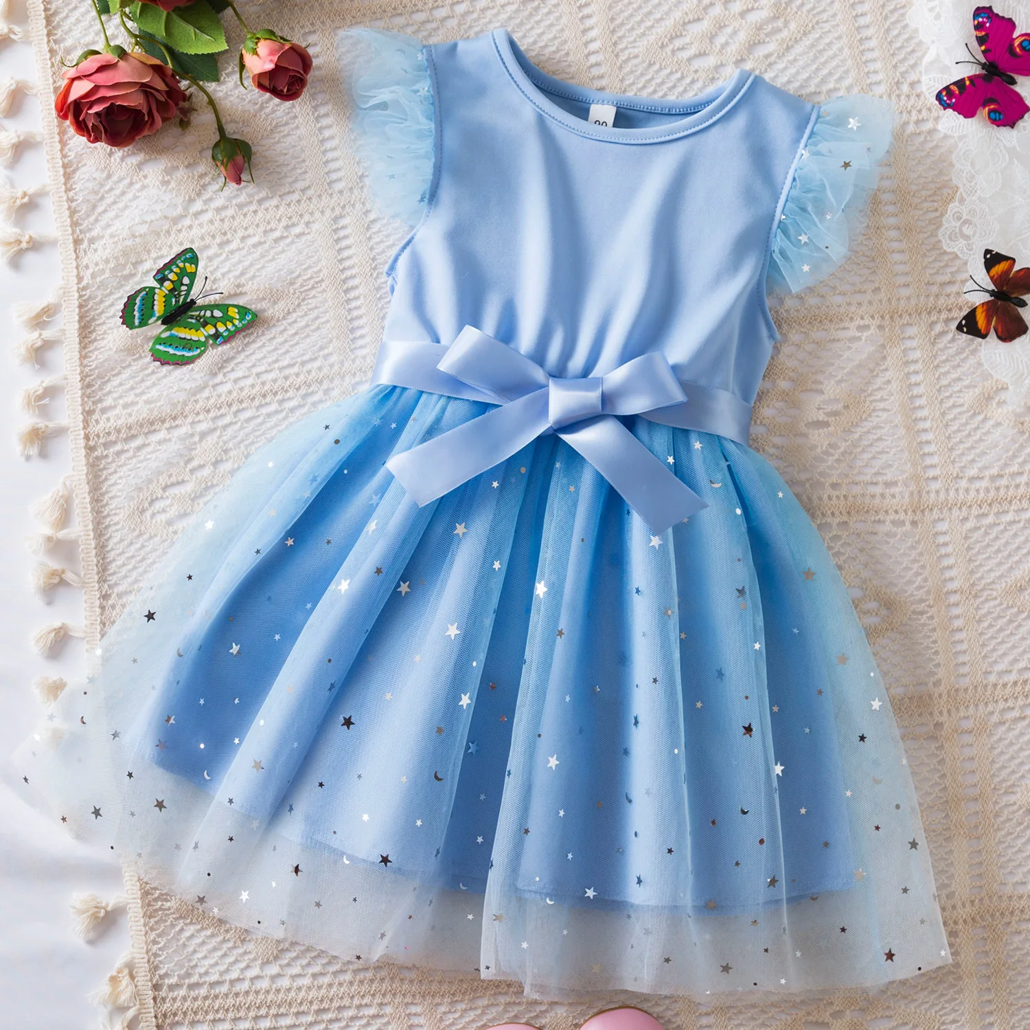 Flowers Girls Dress Summer Sleeveless Fashion Elegant Little Princess Dress Dance Birthday Party Costume 2-10 Years Kids Clothes