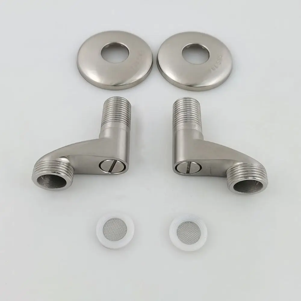 304 Stainless Steel Shower Bathtub Faucet Solid Brass Adjustable Angle Angle Valve Brushed Nickel Curved Foot