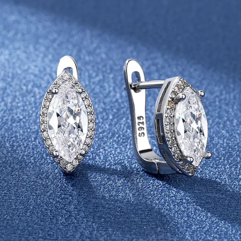 

Серьги из стерлингового серебра 925 пробы для женщин, круглые серьги с цирконом, сверкающие вечерние свадебные украшения, подарочные аксессуары