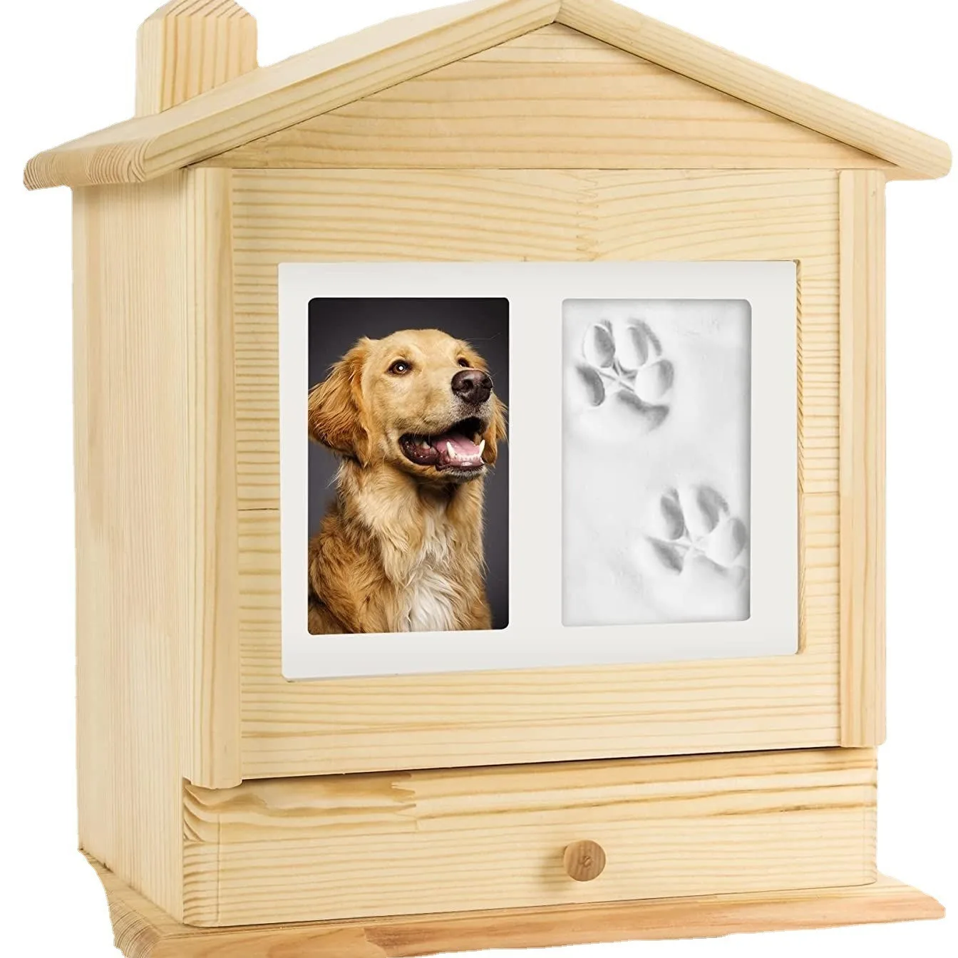 

Pet Memorial Urns for Dog or Cat Ashes with Photo Frame and Paw Print Kit Keepsake Cremation Urn for Dog Cat Pets