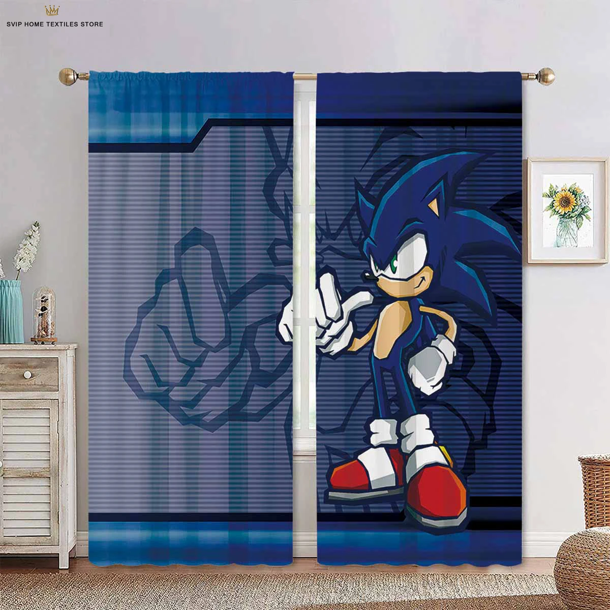 Cute Cartoon Printed Curtains, Blackout Curtains, Suitable for Bedroom, Living Room, Children's Room, Decorative, 2 Pieces