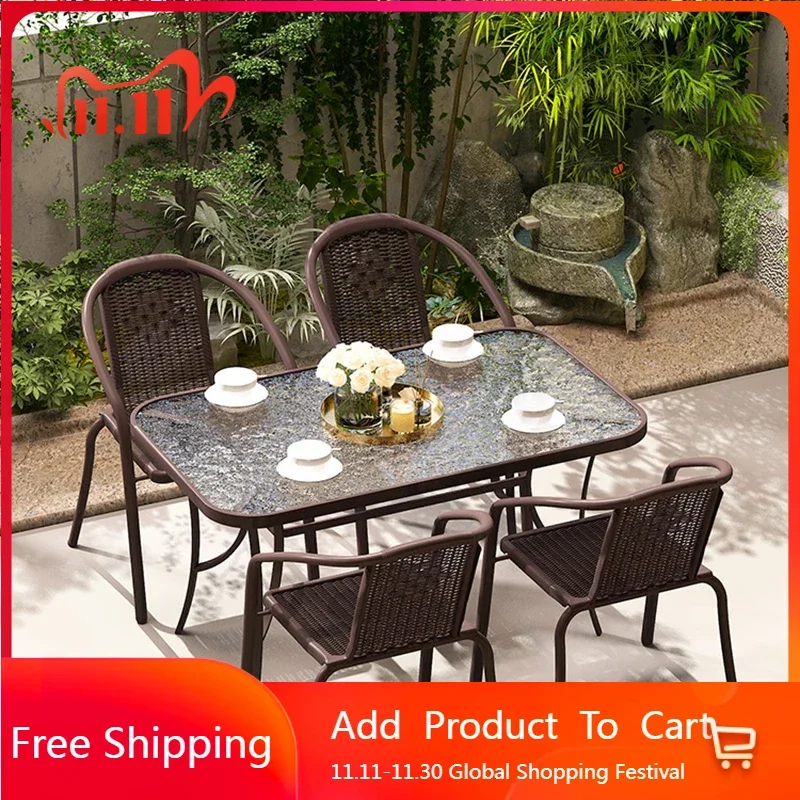 

Железные художественные балконные уличные столы, садовые металлические минималистичные современные уличные столы, кресло, водонепроницаемые комплекты Tuinmeubelsets, мебель для дома