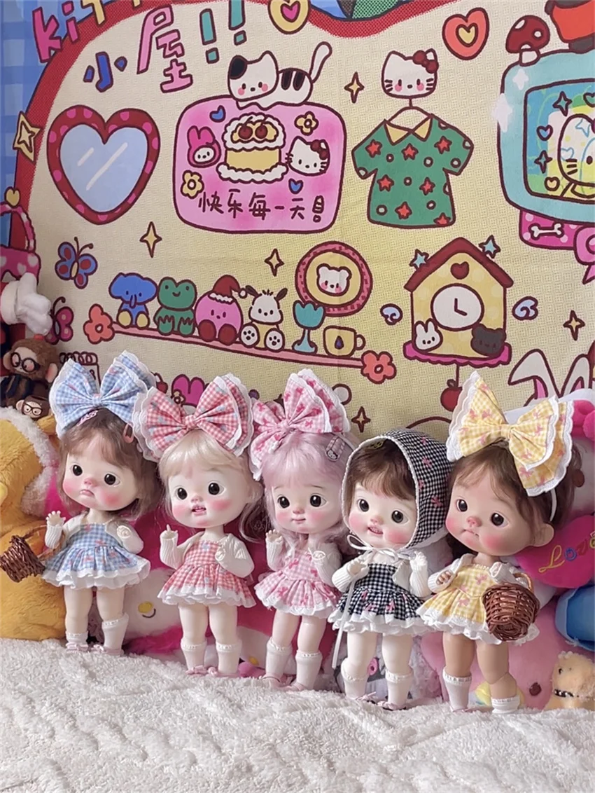 دا تو ديان ديان القوس الكبير كعكة مجموعات BJD دمية ملابس الطفل اللعب فستان لطيف ملون أزرق أصفر وردي الفتيات الهدايا إكسسوارات دمي #3