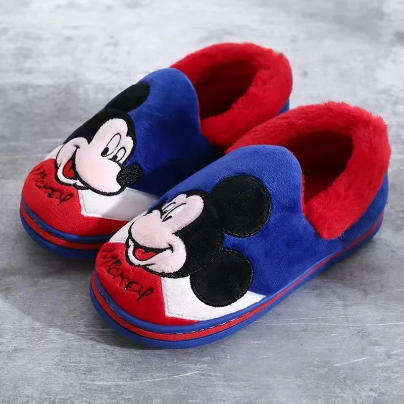 Fashion Kids Boys Winter Slippers Autumn Children Baby Girls Cartoon Mickey Mouse Minnie Car Girl Indoor Home Toddler Warm Shoes