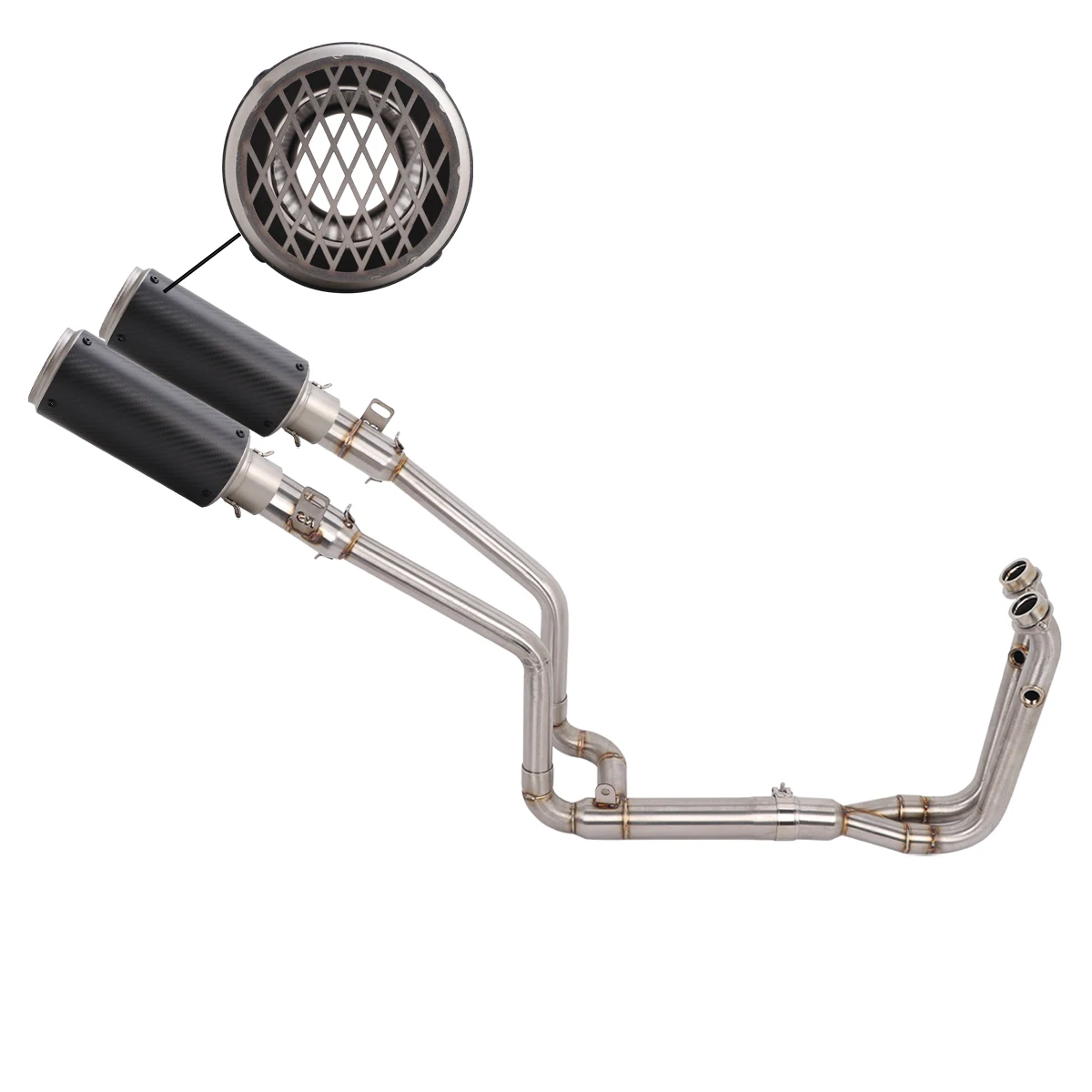 450SR Full System For CF-Moto 450SR 450SS 450NK 2022-2024 Exhaust Escape Modify Front Link Pipe Exhaust Header Pipe Daul Muffler