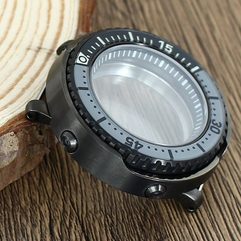 NH35 التونة المعلبة ساعة حالة الياقوت والكريستال والزجاج 100 متر مقاوم للماء لحركة Seiko NH35 NH36/34 4R36 المعلبة استبدال حالة وزارة الدفاع